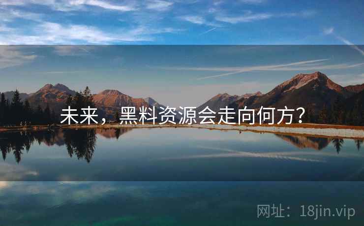 未来，黑料资源会走向何方？